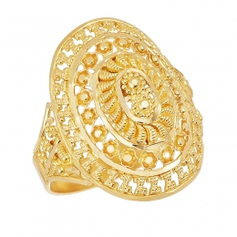 22k Yellow Gold Oval Filigree Fashion Ring